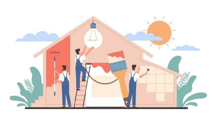 Cartoon of home renovations